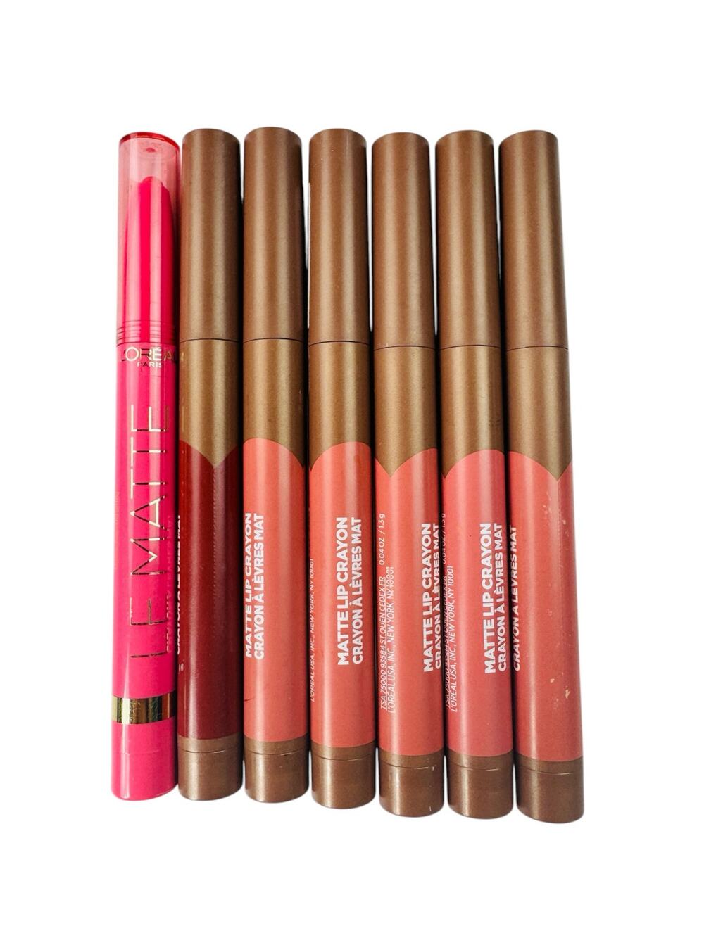 Lot of 7 L’Oreal Paris Matte Lip Crayon 4 Shades